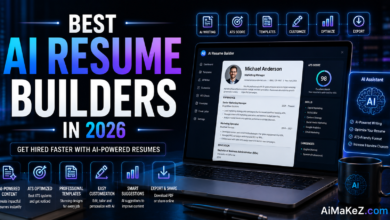 Best AI Resume Builders in 2026 featuring AI-powered resume builder software, ATS-friendly resume templates, AI writing assistant, resume optimization, and job application tools.
