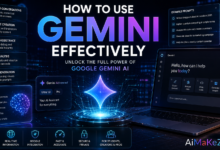 How to Use Gemini Effectively featured image showing a futuristic Gemini AI interface with holographic dashboards, AI assistant panels, neural networks, productivity tools, and the title "How to Use Gemini Effectively".